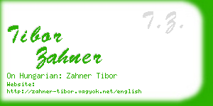 tibor zahner business card